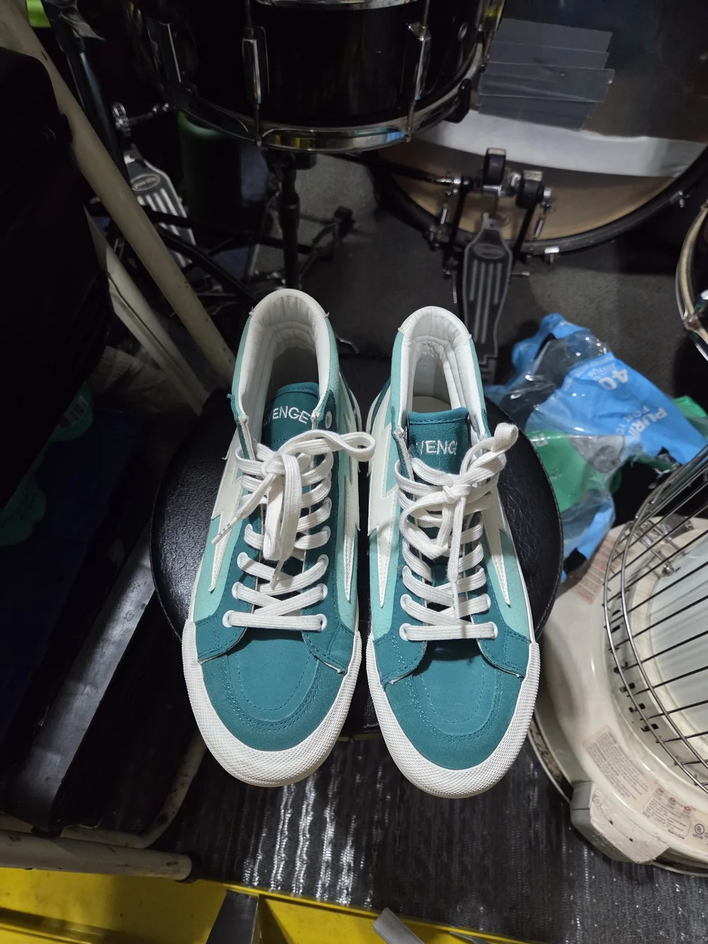 Revenge X Storm Teal High-Top Sneakers with White Lightning Accent Size 8m/9.5w